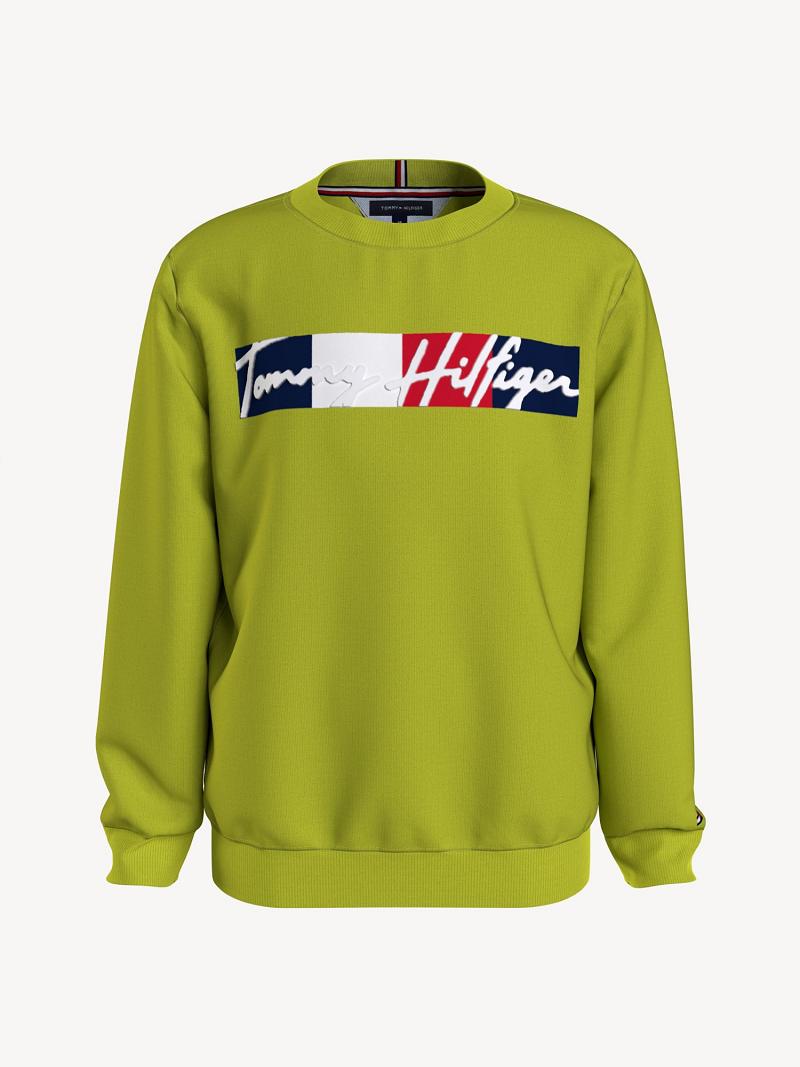 Lány Tommy Hilfiger Signature Pulóverek Zöld | HU 1895NWY